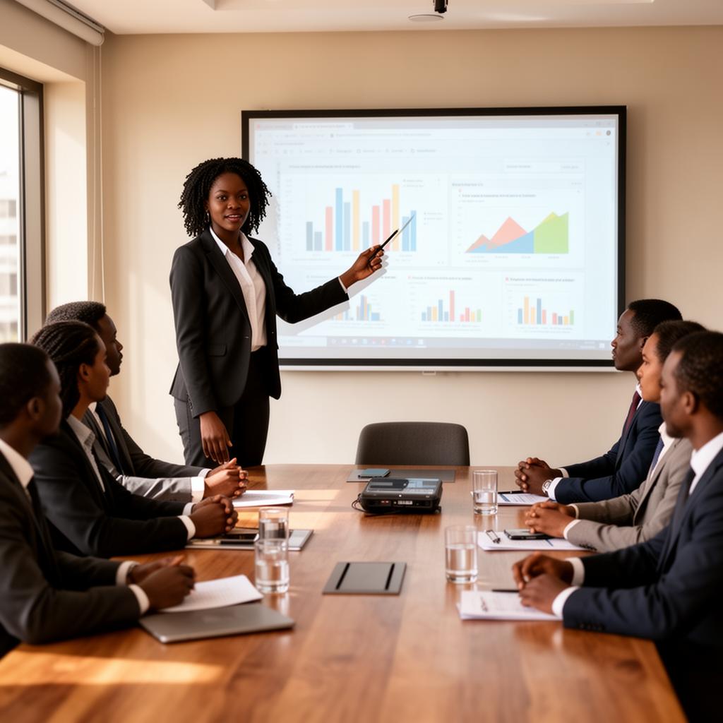 Consultant presenting to a corporate team